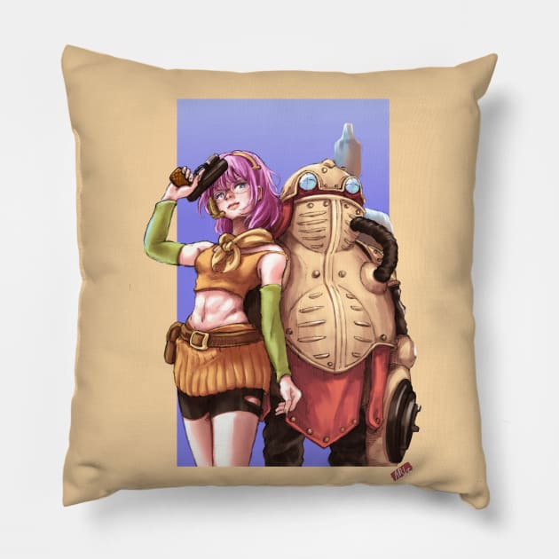 Lucca and Robo Pillow by ARITANAART