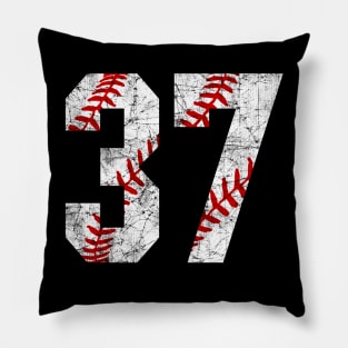 Vintage #37 Baseball Laces Baseball Mom Jersey Love Baseball Pillow