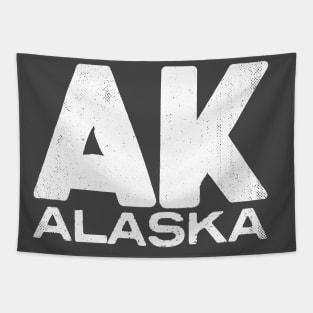 AK Alaska State Vintage Typography Tapestry