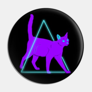 Purple Vaporwave cat Pin