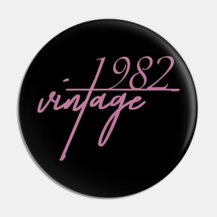 37th Birthday Gift For Men And Women Vintage 1982 Pin