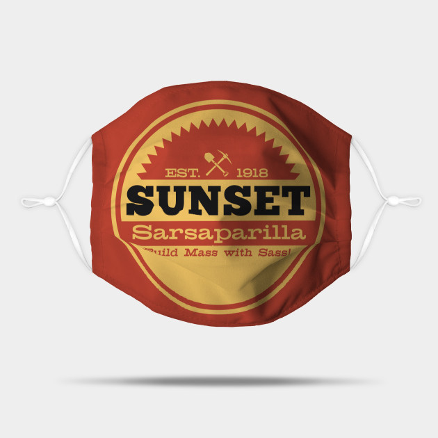 Vintage Sunset Sarsaparilla Logo Sunset Sarsaparilla Mask Teepublic