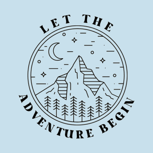 Let The Adventure Begin Vintage Minimal Line Art Adventurer T-Shirt