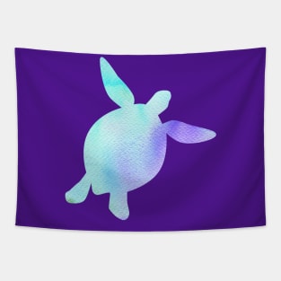 Blue turtle silhouette Tapestry