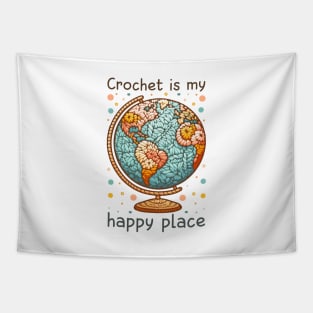 Crochet is My Happy Place Knitting and Crochet Lover Tapestry