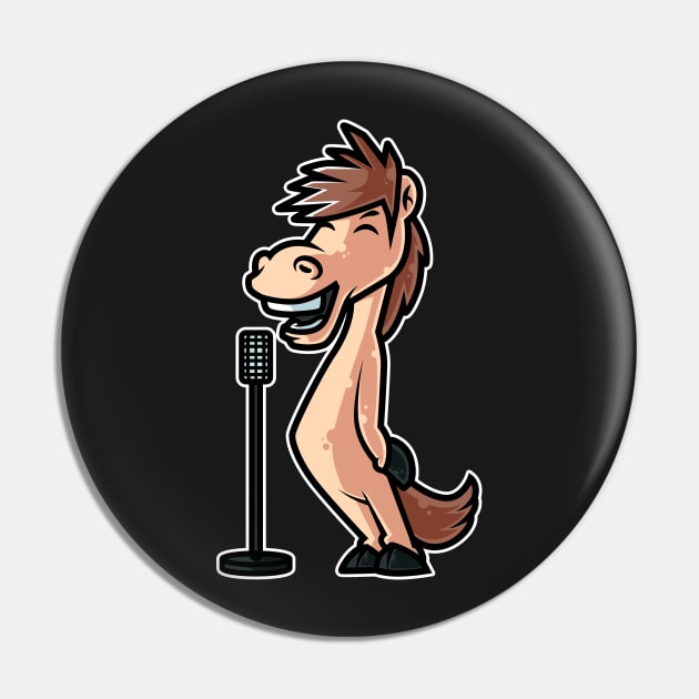 Horse Sing Karaoke Kids Kawaii Neko Anime print Pin by theodoros20