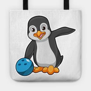 Penguin at Bowling with Bowling ball Tote