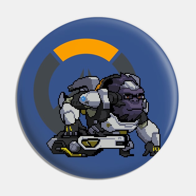 Overwatch - 16-Bit Winston W/ Logo Pin by wyckedguitarist