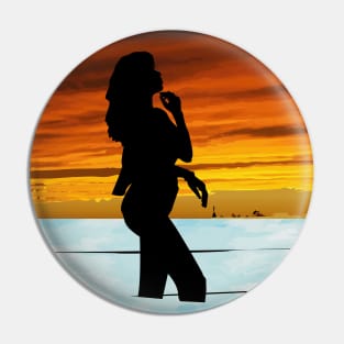 Sunset Girl Pin