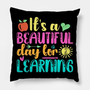 It's Beautiful Day For Learning Retro Teacher Students Women Pillow