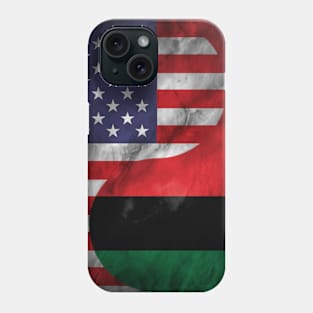 USA and Pan African Dual Flag Yin Yang Combination Phone Case