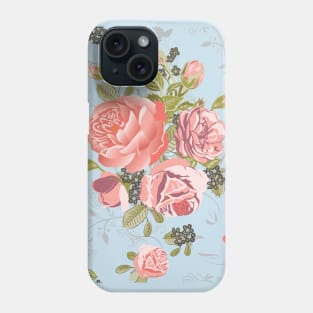 Living Coral Focal Point Rose Bouquet Flora Swirls Seamless Repeat Pattern Phone Case