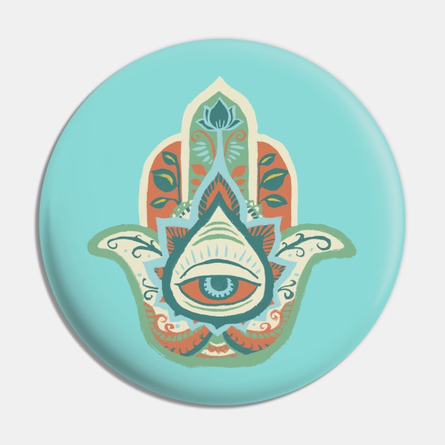 Hamsa Hand - Turquoise(December) Pin by akaneyabushita