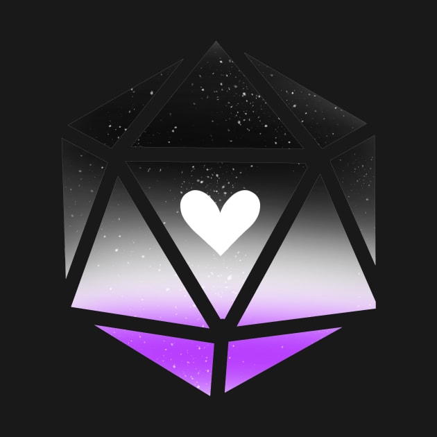 Asexual Angel Heart Dice by TheDoodlemancer