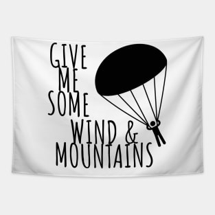 Paragliding wind & mountains Tapestry