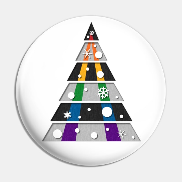 Minimalist Christmas Tree in LGBT Ally Pride Flag Colors Pin by LiveLoudGraphics