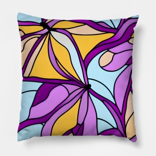 Purple Pastel Plant - Abstract Seamless Design Pattern Pillow