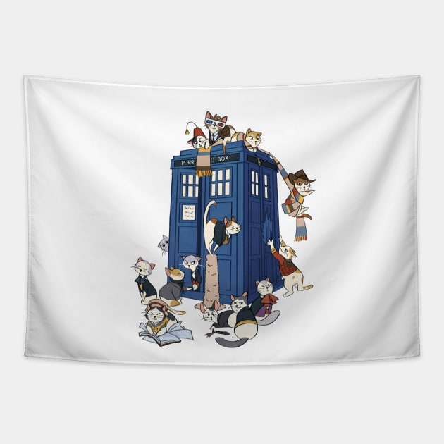 Doctor Cat Tapestry by annmarcellino