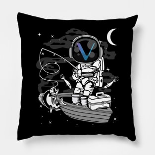 Astronaut Fishing Vechain VET Coin To The Moon Crypto Token Cryptocurrency Blockchain Wallet Birthday Gift For Men Women Kids Pillow