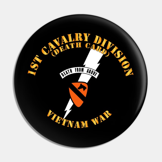 1st Cavalry Div - Death Card - Vietnam Pin by twix123844