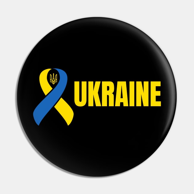 Ukraine Ribbon Ukrainian Pride Love and Unity Design Pin by hobrath