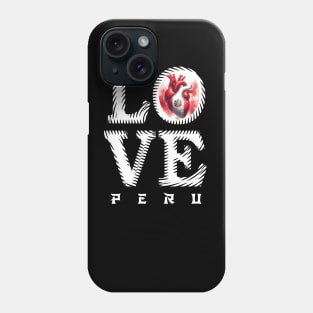 I Love Peru Heart Flag Phone Case