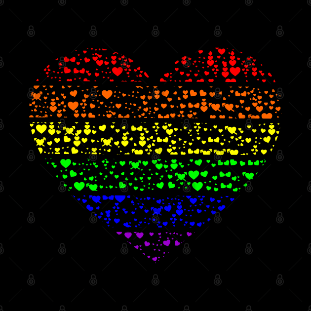 Rainbow Gay Pride Heart of Hearts by Muzehack