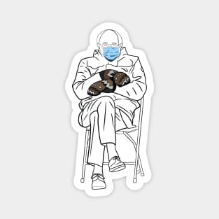 bernie sanders mittens line art Magnet