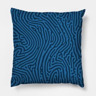 Liquid Turing Pattern (Blue) Pillow