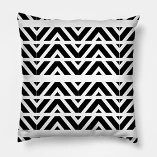 Black and white V pattern Pillow