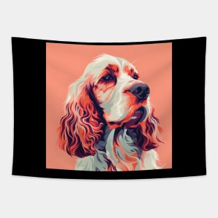 70s English Springer Spaniel Vibes: Pastel Pup Parade Tapestry