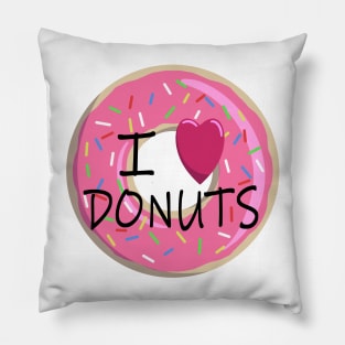 I Love Donuts Pink Sprinkle Doughnut Pillow