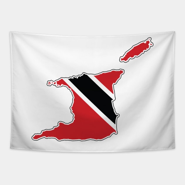 Trinidad and Tobago Flag and Map Tapestry by IslandConcepts