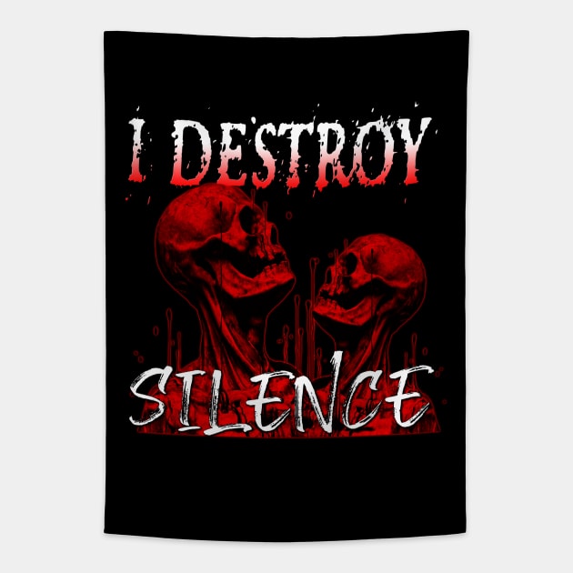 I Destroy Silence Macabre Tapestry by Shawnsonart