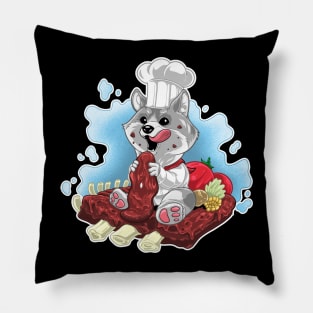 Dog Chef Illustration Pillow