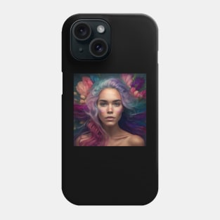 Girl with blue and purple hair Phone Case