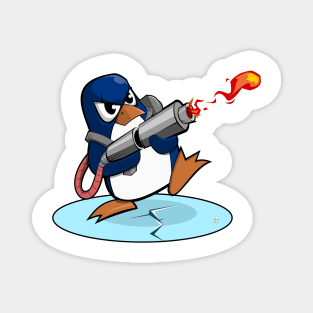 Flamethrower Penguin Magnet