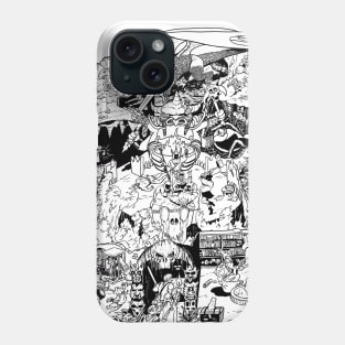 In Search of the Forbidden Temple of A'rob (line art) Phone Case