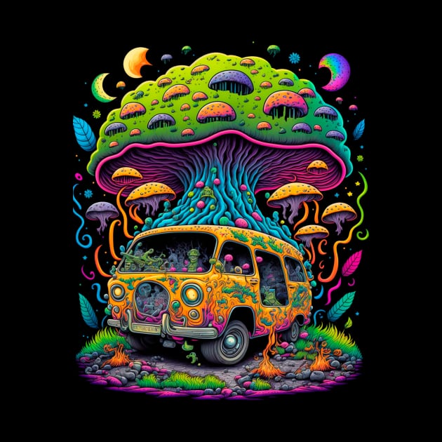 Trippy Mushroom Van by Genuine Vintage