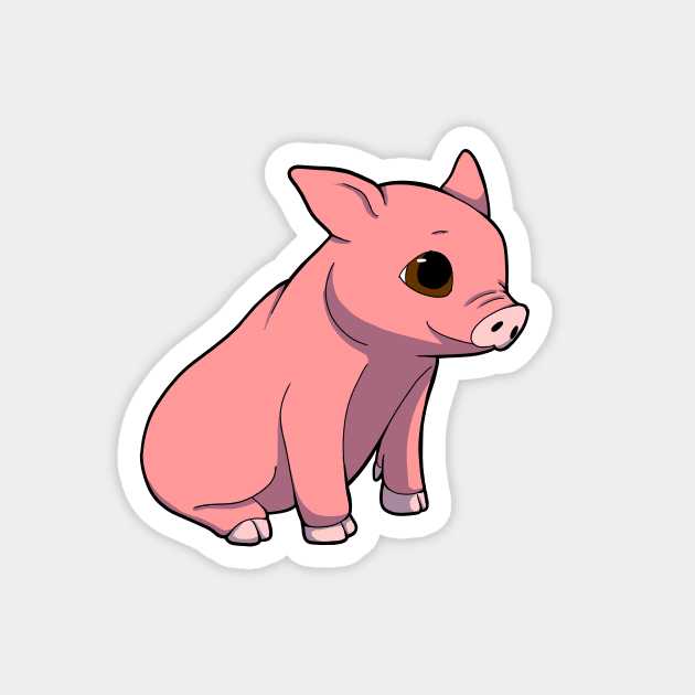 Pink Piggy Magnet by Adastumae