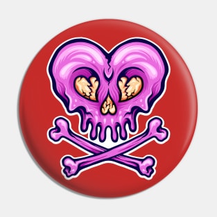 Heart Skull Purple Pin