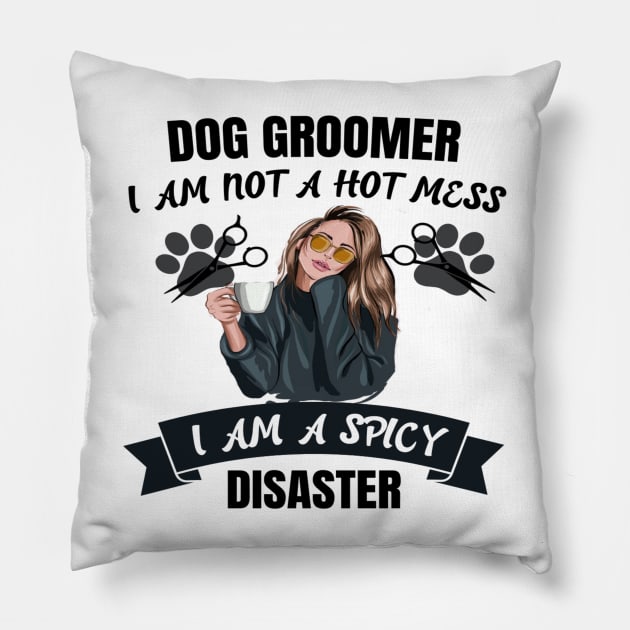 Funny Dog Groomer Pillow by baskonero Shop