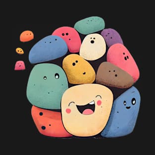 Adorable Comic Kawaii Style Stones: A Cute and Original Decoration for Your Home! T-Shirt