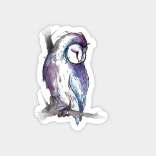 Fantasy Owl Watercolor Magnet