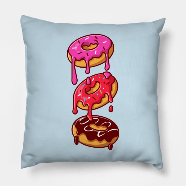 Floating Melted Doughnut Cartoon Pillow by Catalyst Labs