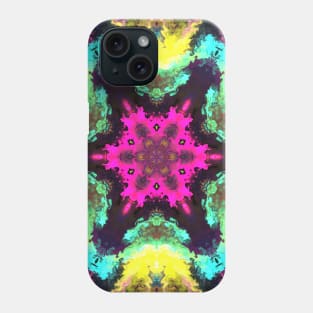 Psychedelic Hippie Flower Purple Yellow and Teal Phone Case