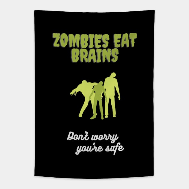 Zombies Eat Brains Tapestry by Lime Spring Studio