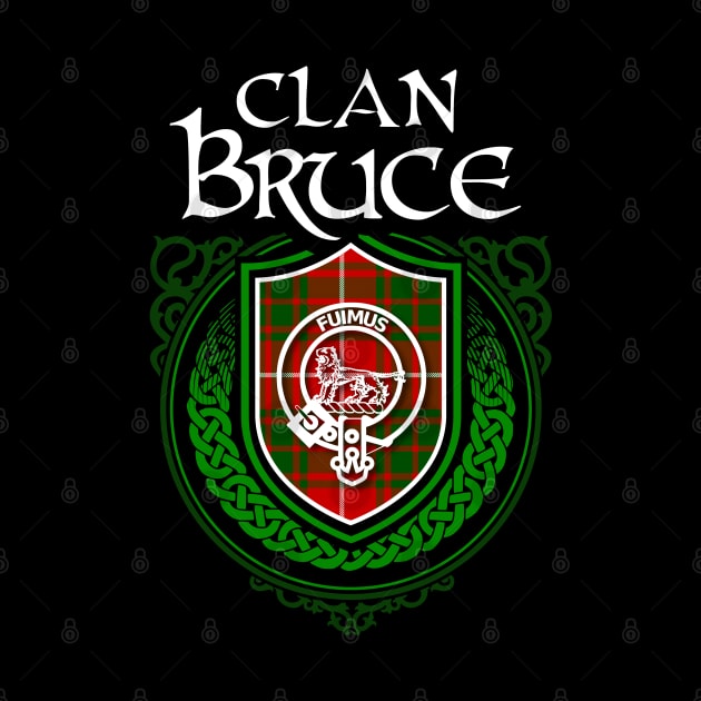 Clan Bruce Surname Scottish Clan Tartan Crest Badge by Celtic Folk