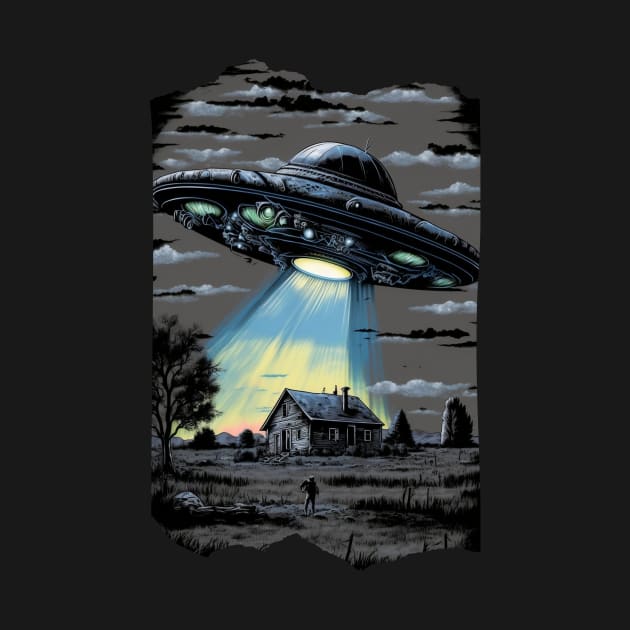 Alien Abduction UFO Flying Saucer by soulfulprintss8