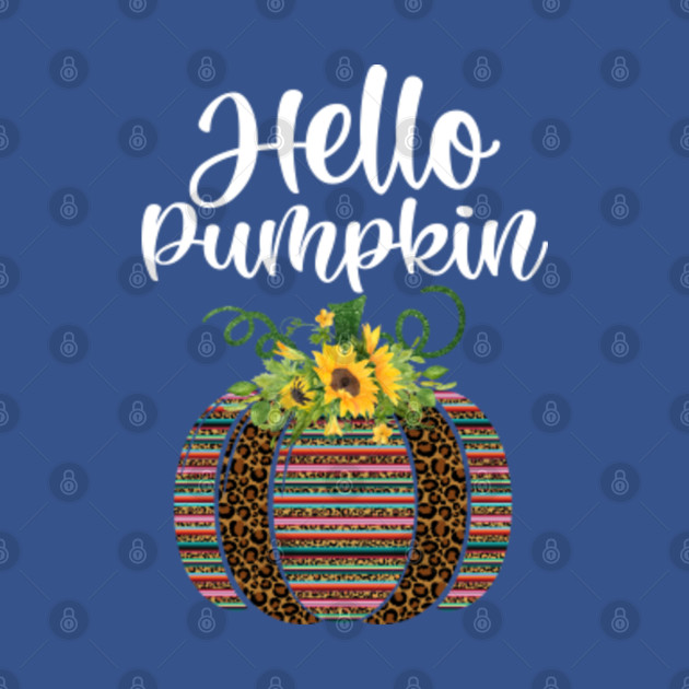 Disover Hello Pumpkin Fall Vibes Autumn Halloween Leopard Buffalo Plaid camouflage - Hello Pumpkin - T-Shirt